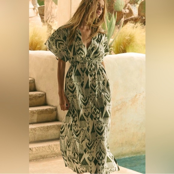 Misa Los Angeles Dresses & Skirts - Misa Los Angeles‎ Maryam Dress Spring Ikat Green White Size Large